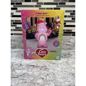 CARE BEARS Cheer Bear Yard Lawn Blow Up Airblown Holiday Light Christmas 5ft New